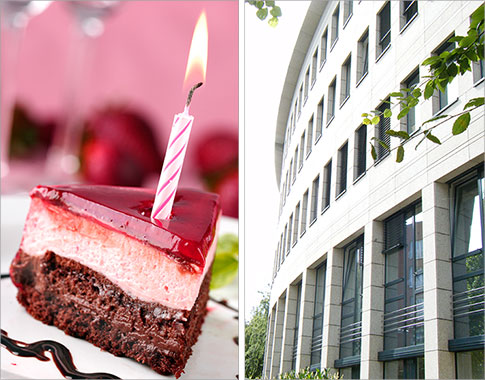 feier zum ersten geburtstag im büro lindemannstraße